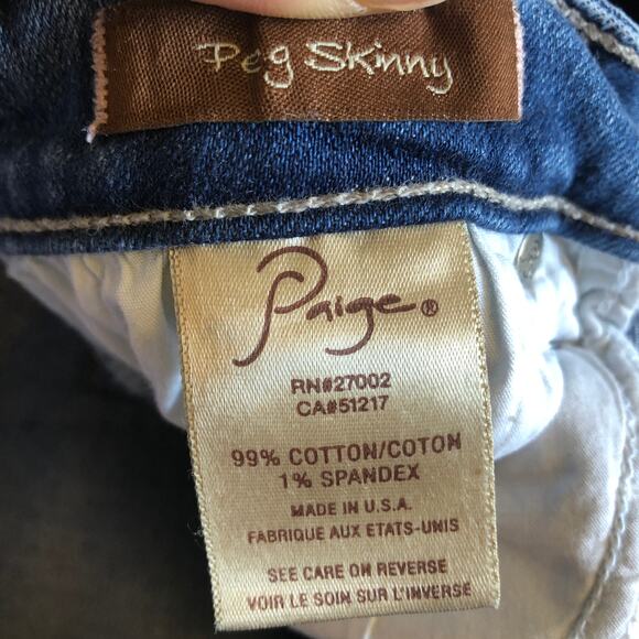 Paige Donovan Peg Skinny Jeans | Sz 28 - Picture 6 of 6